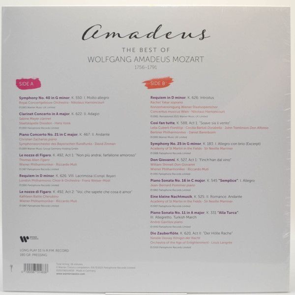 Вінілова платівка Mozart &ndash; Amadeus: The Best Of Mozart 1LP (190296514838) 190296514838 фото